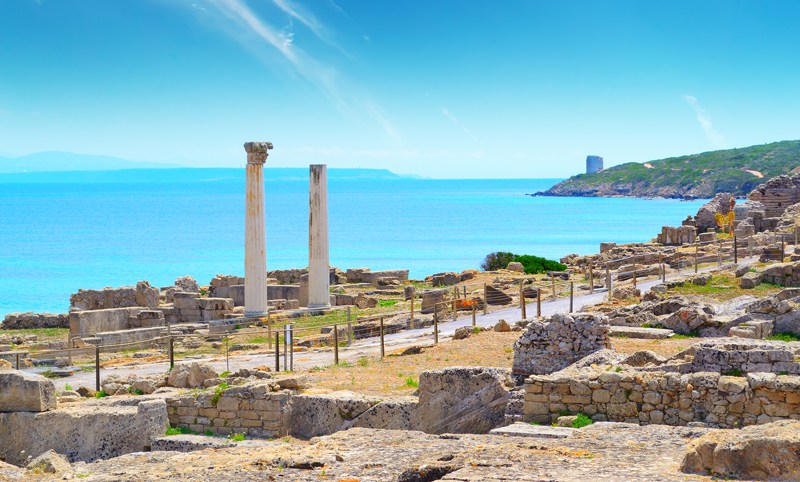 Tharros column archaeology Sardinia Italy